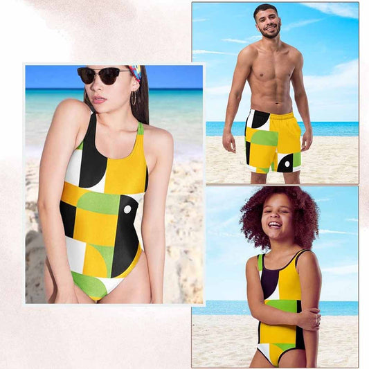 Matching Family Swimwear- Family Beach Essentials Bundle - Geometri Bold - Fam Fab Prints
