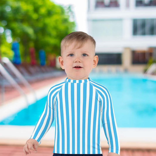 Matching Family Swimwear- Beach Stripes - Boy's Toddler Rash Guard - Fam Fab Prints