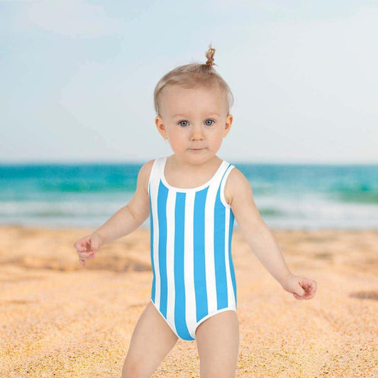 Matching Family Swimwear- Beach Stripes - Girl's Toddler One-Piece Swimsuit - Fam Fab Prints