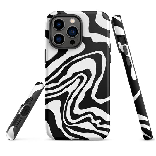 Matching Family Swimwear- Black N White Whirl - Tough Case for iPhone® - Fam Fab Prints