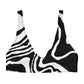 Matching Family Swimwear- Black N White Whirl - Women's Recycled Padded Bikini Top - Fam Fab Prints