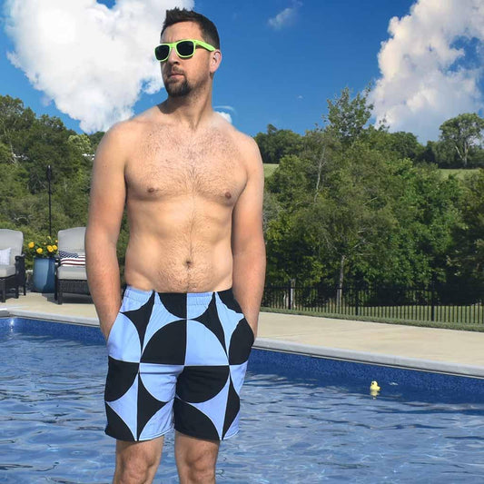 Matching Family Swimwear- Circular Chic - Men's Swim Trunks - Fam Fab Prints