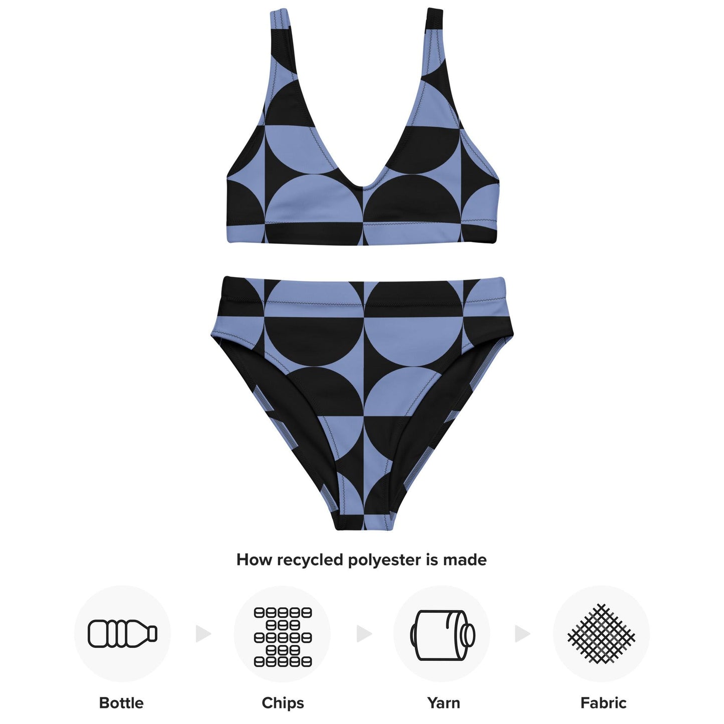 Matching Family Swimwear- Circular Chic - Women's Recycled High-Waisted Bikini - Fam Fab Prints