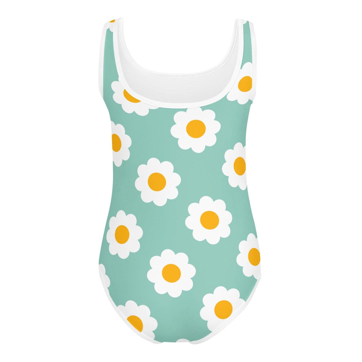 Matching Family Swimwear- Daisy Blue - Girl's Youth One-Piece Swimsuit - Fam Fab Prints