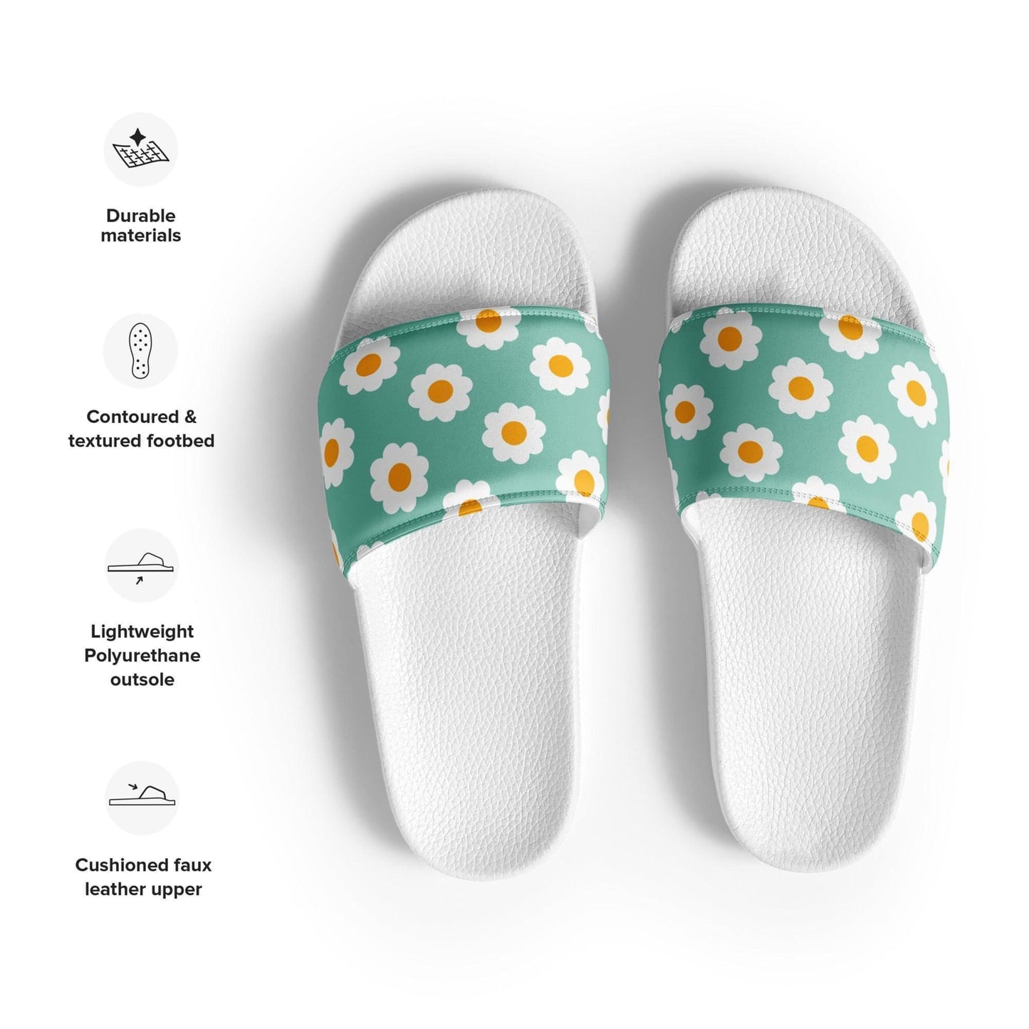 Matching Family Swimwear- Daisy Blue - Men’s Slides - Fam Fab Prints