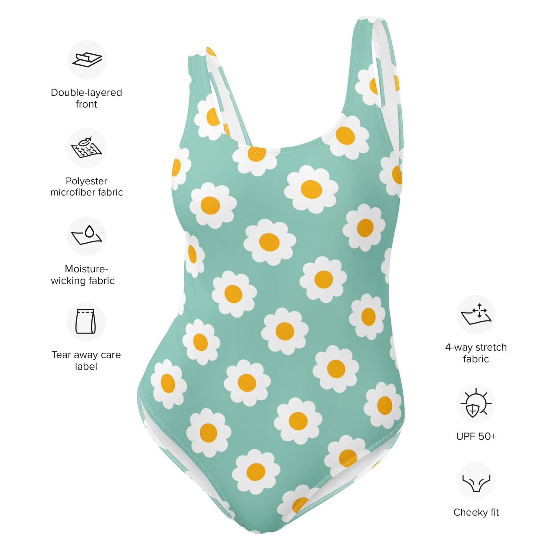 Matching Family Swimwear- Daisy Blue - Women's One-Piece Swimsuit - Fam Fab Prints