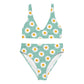 Matching Family Swimwear- Daisy Blue - Women's Recycled High-Waisted Bikini - Fam Fab Prints