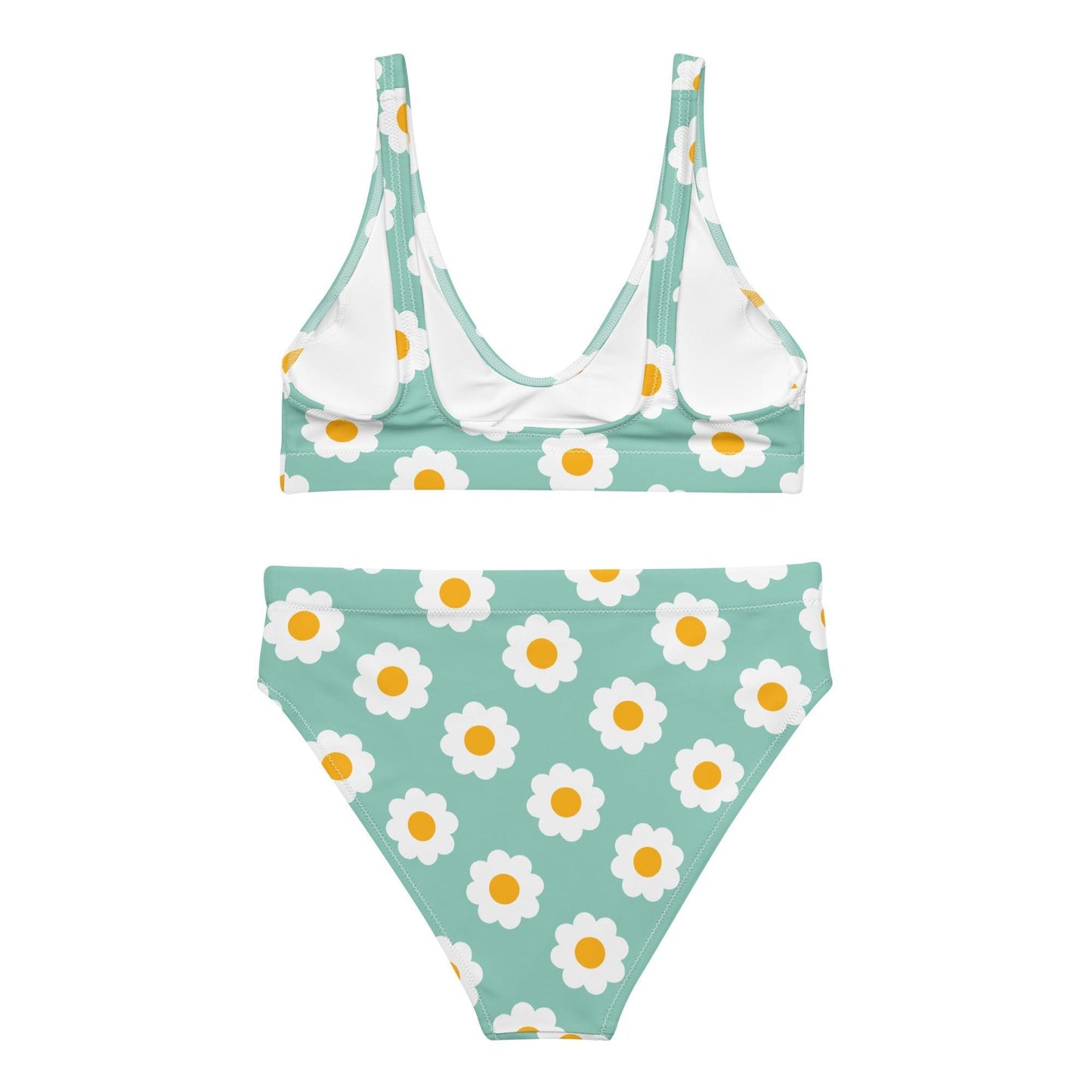 Matching Family Swimwear- Daisy Blue - Women's Recycled High-Waisted Bikini - Fam Fab Prints