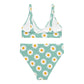 Matching Family Swimwear- Daisy Blue - Women's Recycled High-Waisted Bikini - Fam Fab Prints