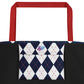 Matching Family Swimwear- Diamond Stitches - Large Tote Bag - Fam Fab Prints