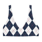 Matching Family Swimwear- Diamond Stitches - Women's Recycled Padded Bikini Top - Fam Fab Prints