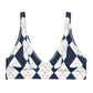 Matching Family Swimwear- Diamond Stitches - Women's Recycled Padded Bikini Top - Fam Fab Prints