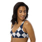 Matching Family Swimwear- Diamond Stitches - Women's Recycled Padded Bikini Top - Fam Fab Prints