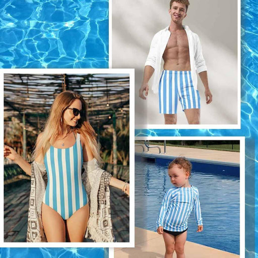 Matching Family Swimwear- Family Beach Essentials Bundle - Beach Stripes - Fam Fab Prints
