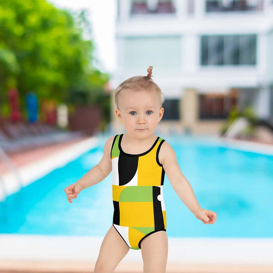 Matching Family Swimwear- Geometri-Bold - Girl's Toddler One-Piece Swimsuit - Fam Fab Prints