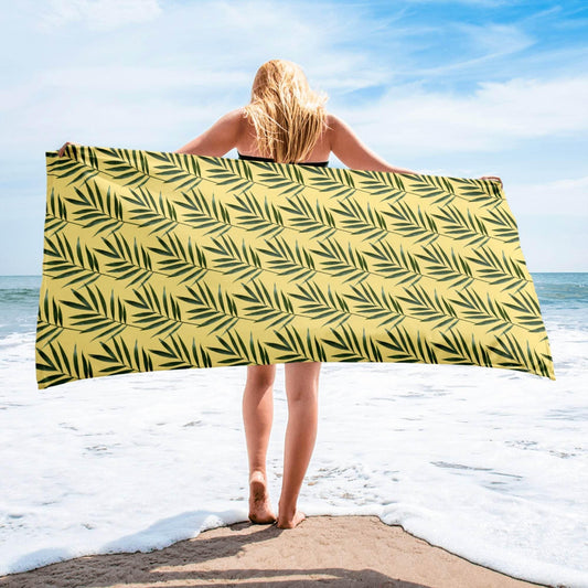 Matching Family Swimwear- Lemon Palm - Beach Towel - Fam Fab Prints