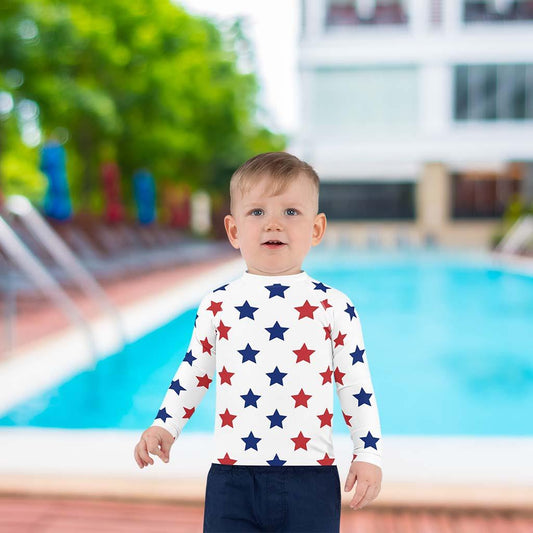 Matching Family Swimwear- Patriotic Stars - Boy's Toddler Rash Guard - Fam Fab Prints