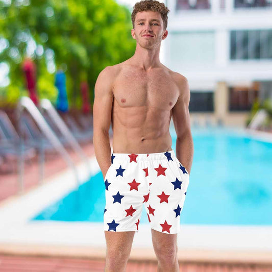 Matching Family Swimwear- Patriotic Stars - Men's swim trunks - Fam Fab Prints