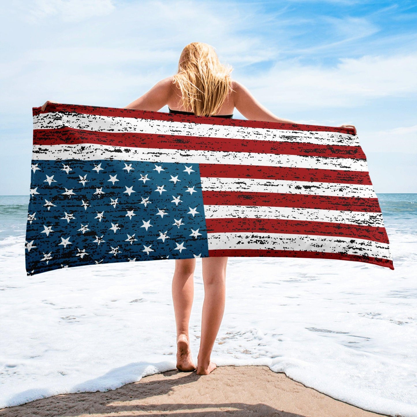 Matching Family Swimwear- Stars and Stripes - Beach Towel - Fam Fab Prints