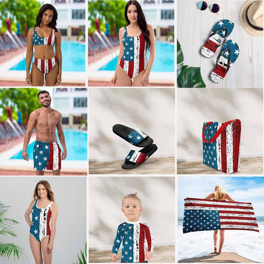 Matching Family Swimwear- Stars and Stripes Bundle - Fam Fab Prints