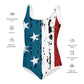 Matching Family Swimwear- Stars and Stripes - Girl's Youth One-Piece Swimsuit - Fam Fab Prints