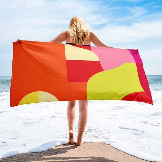 Matching Family Swimwear- Sun Kissed Geometri - Beach Towel - Fam Fab Prints