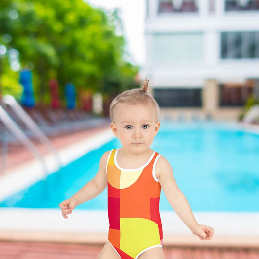 Matching Family Swimwear- Sun Kissed Geometri - Girl's Toddler One-Piece Swimsuit - Fam Fab Prints