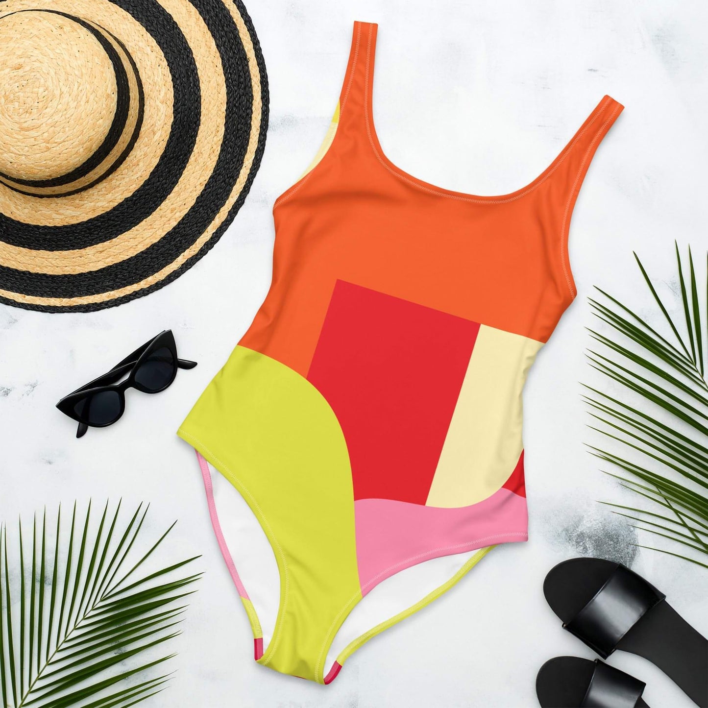 Matching Family Swimwear- Sun Kissed Geometri - Women's One-Piece Swimsuit - Fam Fab Prints