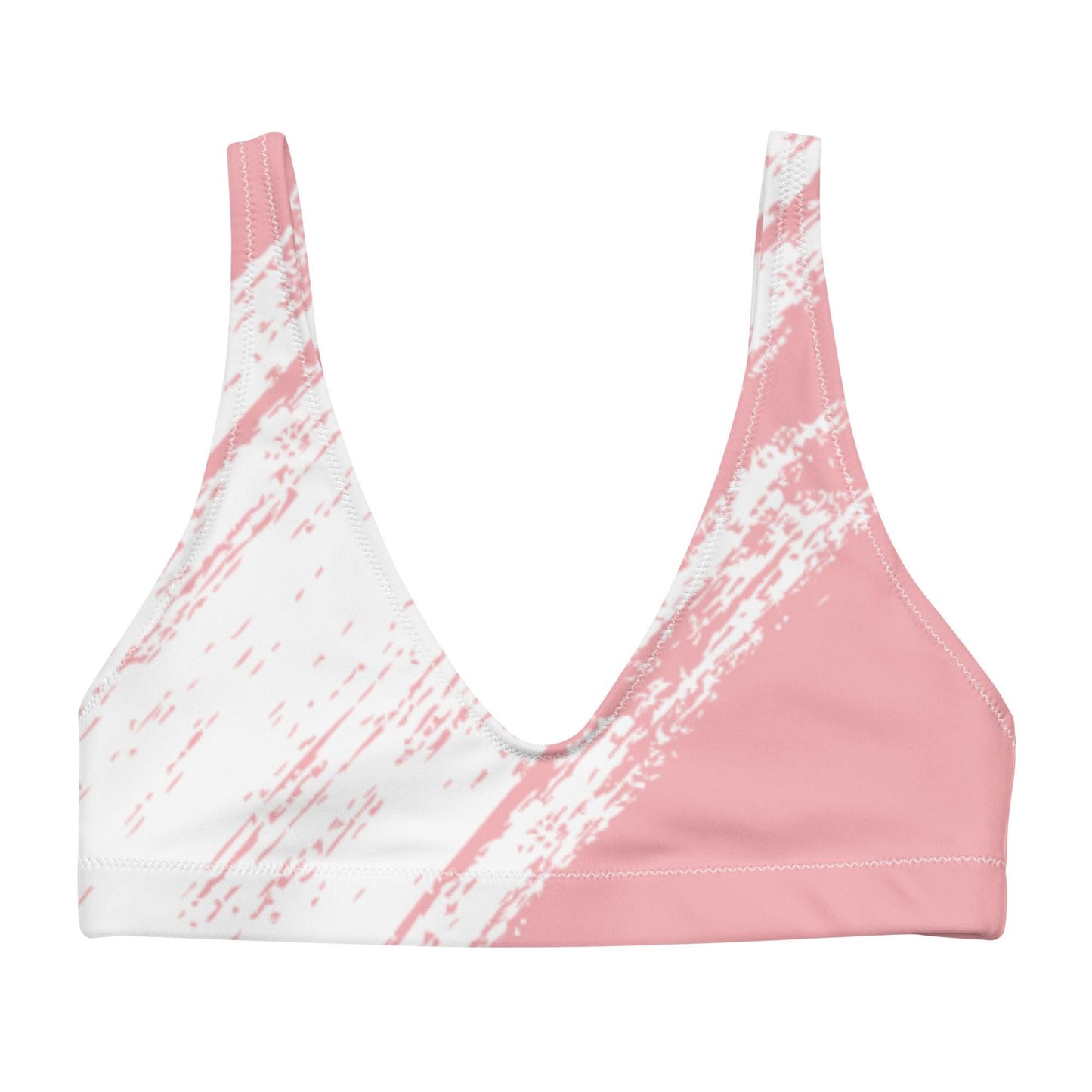 Matching Family Swimwear- Treading in Pink - Women's Recycled Padded Bikini Top - Fam Fab Prints